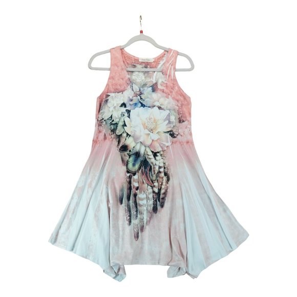 SIMPLY COUTURE LACE SEMI SHEER FLORAL BLOCK LACE DRESS RACERBACK‎ SIZE MEDIUM - Picture 1 of 6